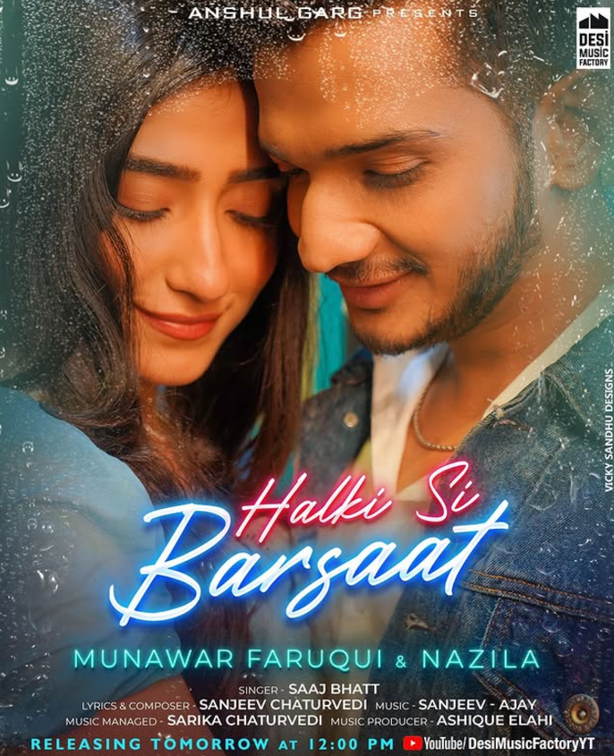 Munawar Faruqui & Nazila in the poster of halki halki Barsaat