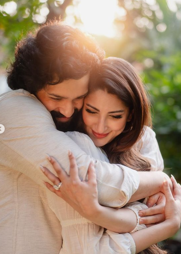 Zainab Ravdjee with her fiance Akhil Akkineni