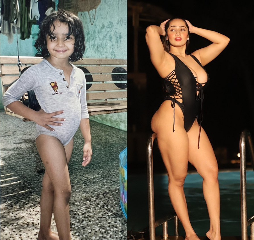 Aditi Mistry's Childhood Picture & Present Picture