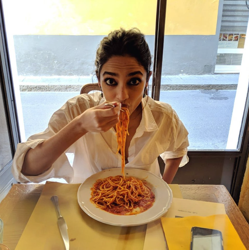 Sobhita Dhulipala eating her favourite food noodles