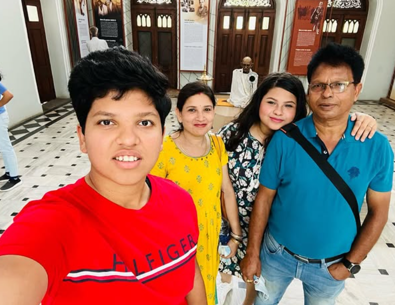 Riche Ghosh with her Family