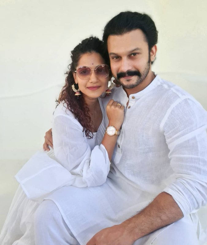 Urmilla Kothare with her husband Adinath Kothare