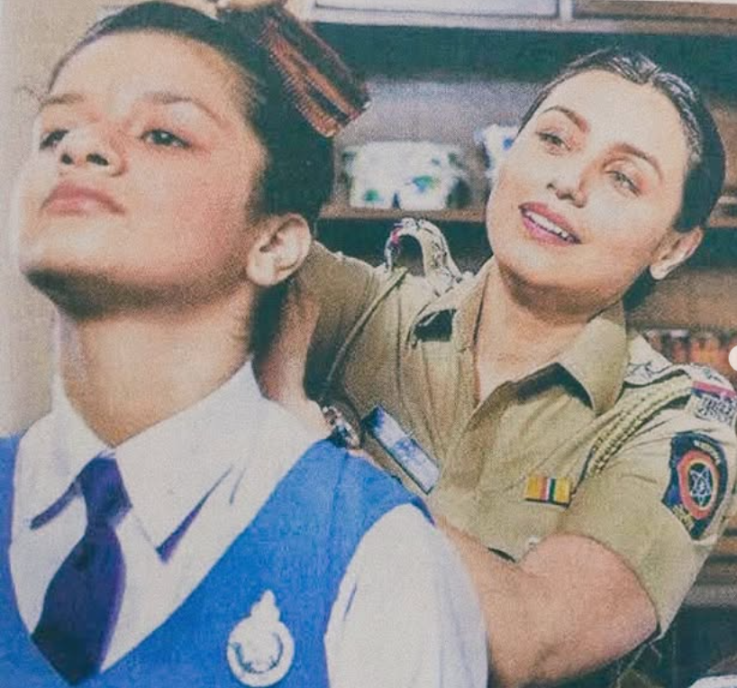 Avneet Kaur with Rani Mukharji in a scene of the film Mardaani