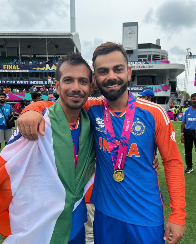 Yuzvendra Chahal with his favourite batsman Virat Kohli