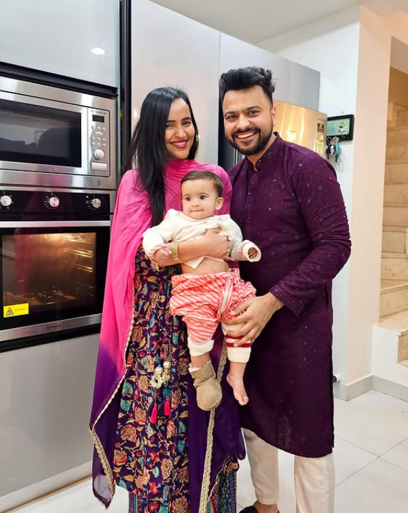 Prerna Malhan with her husband Harsh Gupta & son Asher Gupta