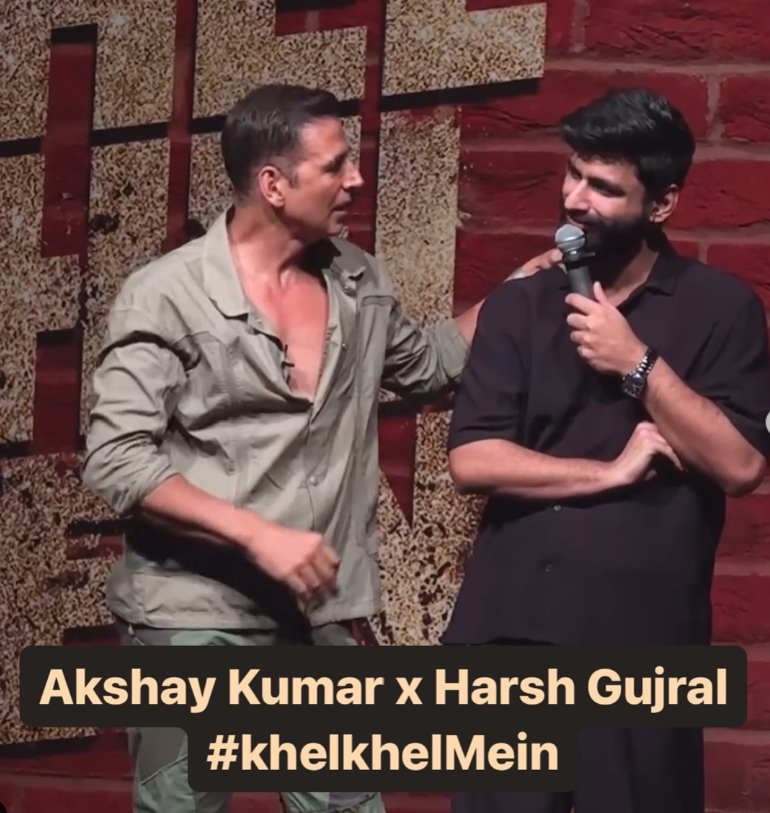 Harsh Gujral & Akshay Kumar in the video " Khel Khel Mein'