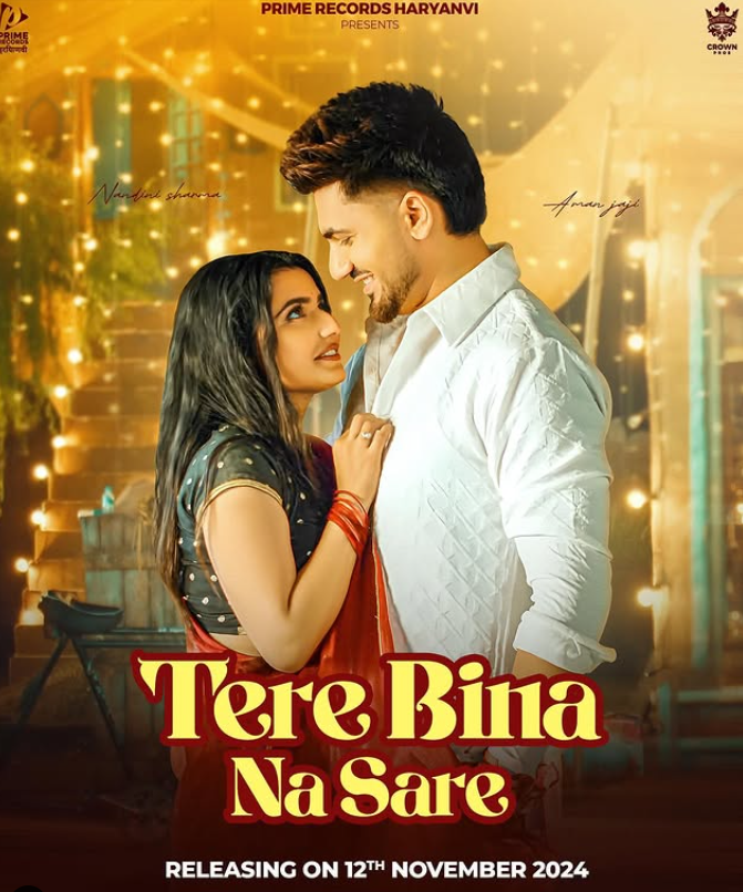 Nandini Sharma in a Poster of the music song "Tere Bina Na Sare"