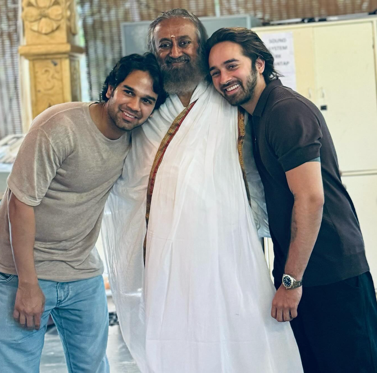 Nirvaan Birla with spiritual leader Sri Sri Ravishankar.