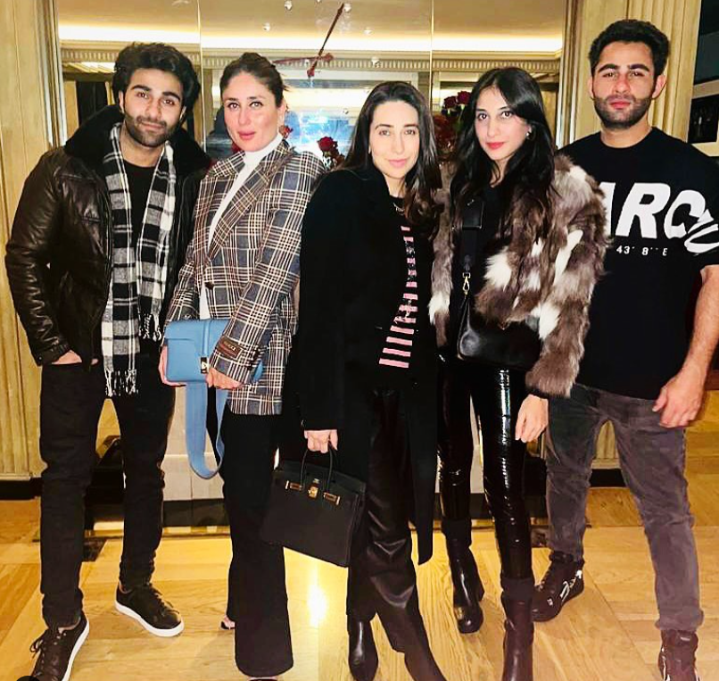 Aadar Jain with her cousin Kareena Kapoor & Karishma Kapoor