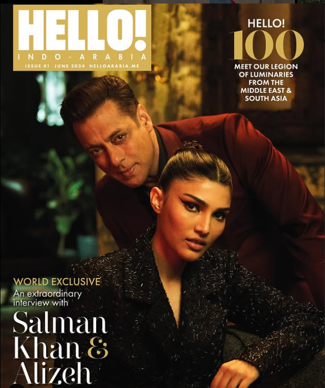 Alizeh Agnihotri & Salman Khan on the cover of the Hello Mazagine