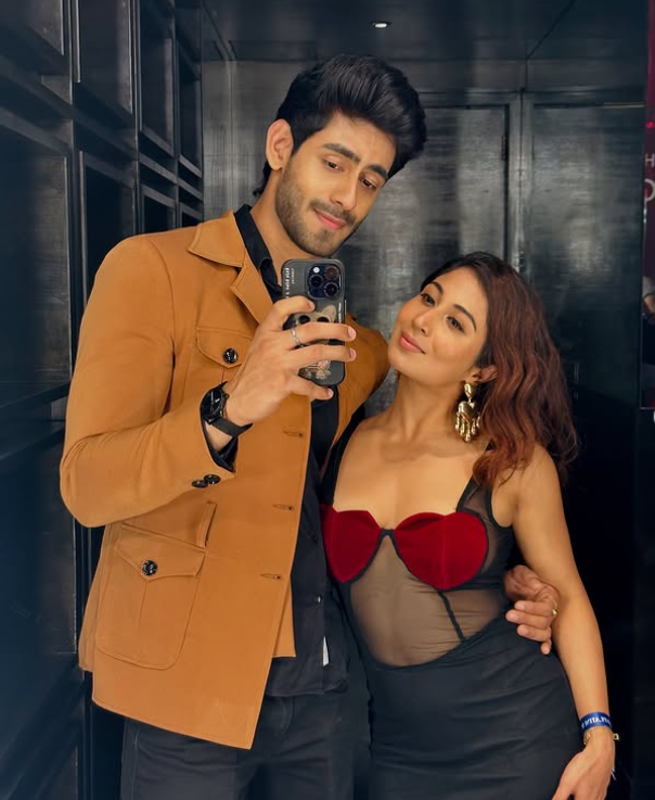 Shreya Kalra with her friend Rishabh Jaiswal