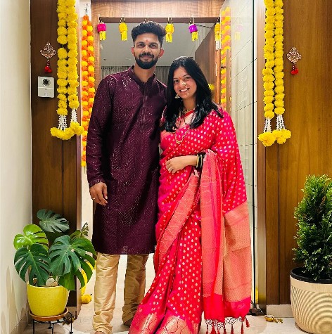 Ruturaj Gaikwad with her wife Utkarsh Pawar