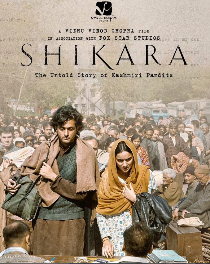 Sadia Khateeb & Adil khan on the Poster of the film "Shikara'