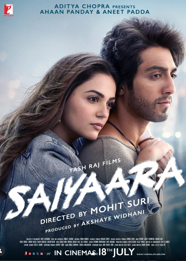 Ahaan Panday and Aneet Padda on the poster of the film "Saiyaara"