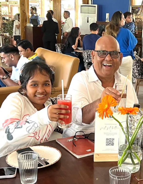 Vanshika Kaushik with her father Satish Kaushik