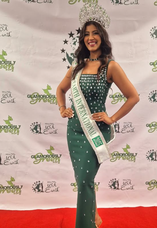 Vidhu Ishiqa winning the title of Mrs. Earth International 2025
