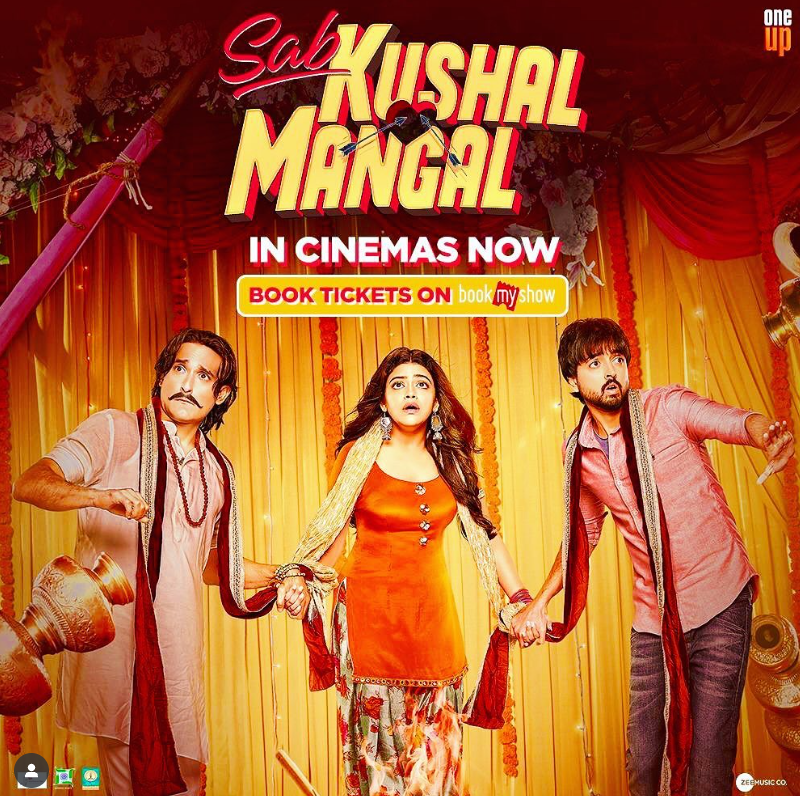 Priyaank Sharma on the poster of the movie "Sab Kushal mangal"