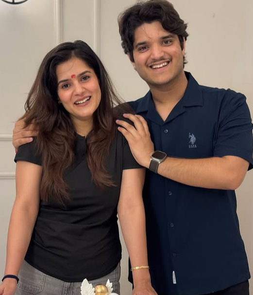 Mridul with his sister Pragati Tiwari
