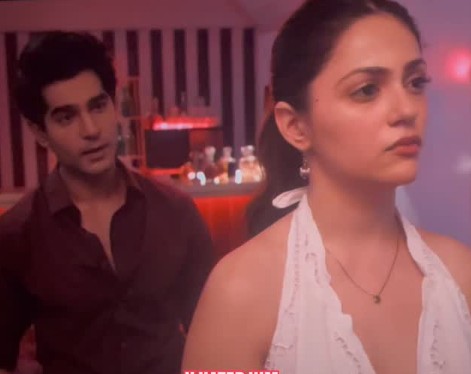 Shaan R Grover with Aneet Padda in a scene of the film 'Saiyaara'