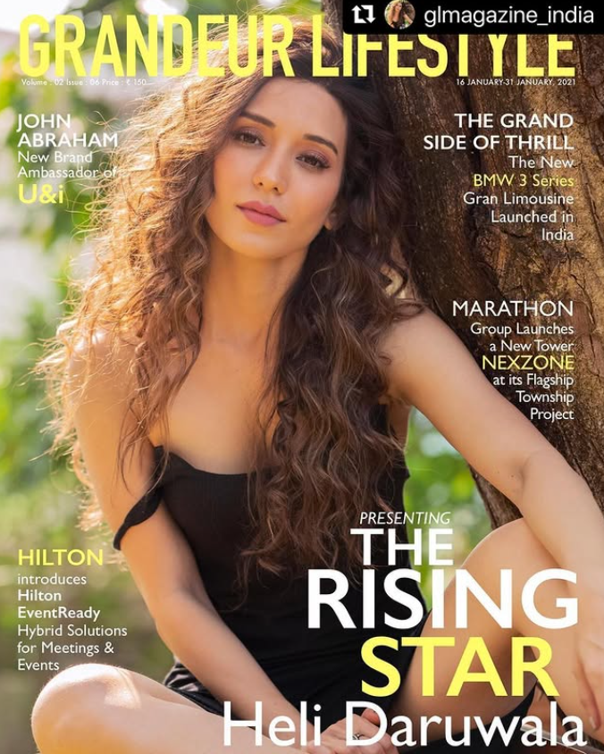 Heli Daruwala on the cover of 'Grandeur Lifestyle' magazine