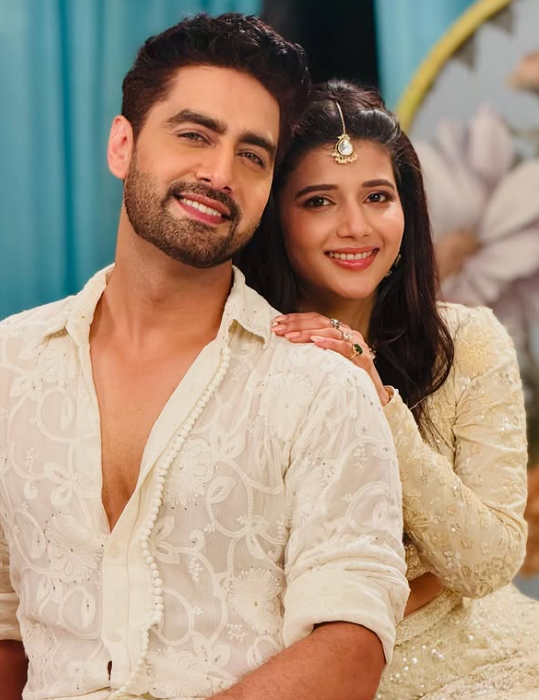 Samridhi Shukla with Rohit Purohit in a scene of the TV Serial 'Yeh Rishta Kya Kehlata Hai'