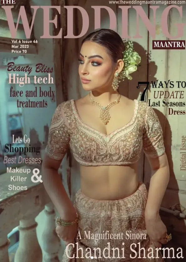 Chandni Sharma on the cover of 'Wedding' magazine