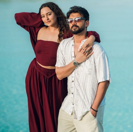 Zaheer Iqbal with his wife Sonakshi Sinha