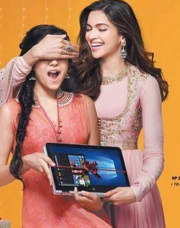 Radhika Seth with Deepika Padukone in the TV advertisement