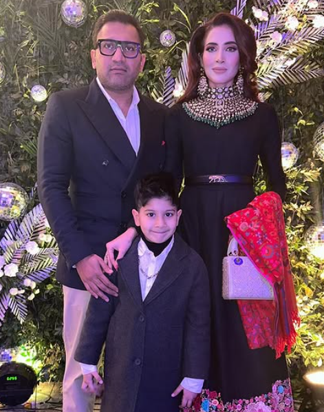 Sherry Singh with her husband and son