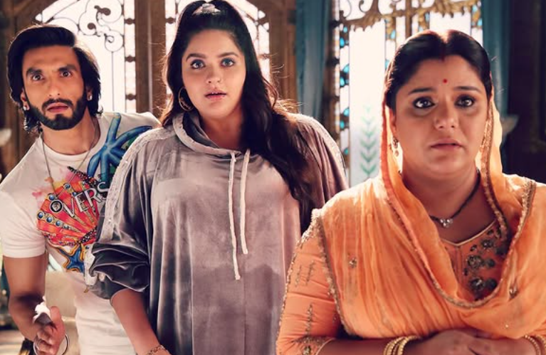 Anjali Anand with Ranveer Singh in a scene of the film 'Rocky Aur Rani Ki Prem Kahani'