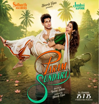 Janhvi Kapoor and Sidharth Malhotra on the poster of the film 'Param Sundari'