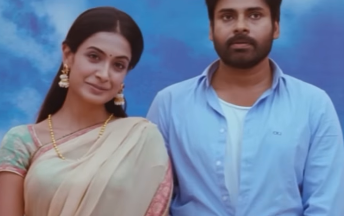 Sarah-Jane Dias and Pawan Kalyan in a scene of the Telugu film 'Panjaa'