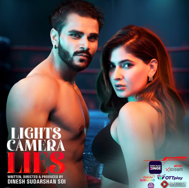 Karishma Sharma in the poster of the film 'Lights, Camera, Lies'