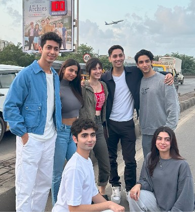 Yuvraj Menda with co-stars from the film 'The Archies'