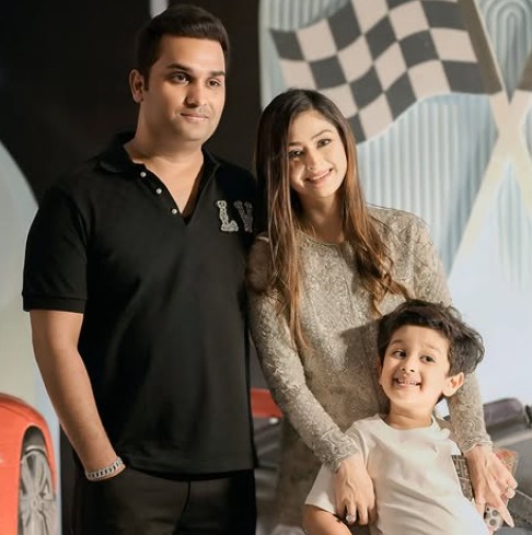 Nikita Kushwaha with her husband & Daughter
