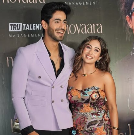 Rishabh Jaiswal with his friend Shreya Kalra