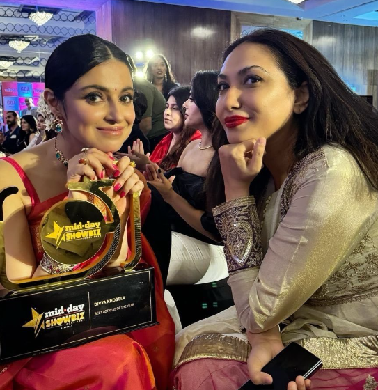 Prerna Arora with actress Divya Khosla from her upcoming film 'Hero Heroine'