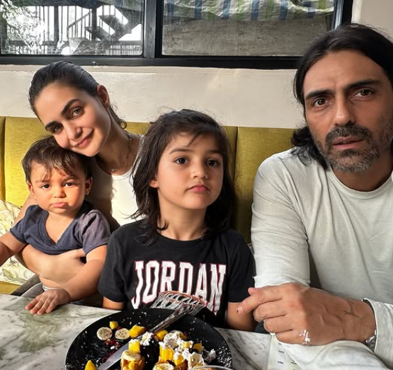 Gabriella Demetriades with her boyfriend Arjun Rampal and their sons