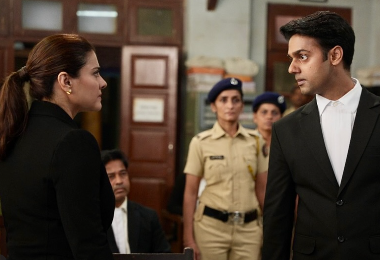 Gaurav Pandey with Kajol in a scene from the web series 'The Trial'