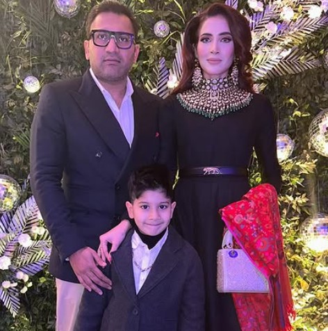 Sherry Singh with her husband and son