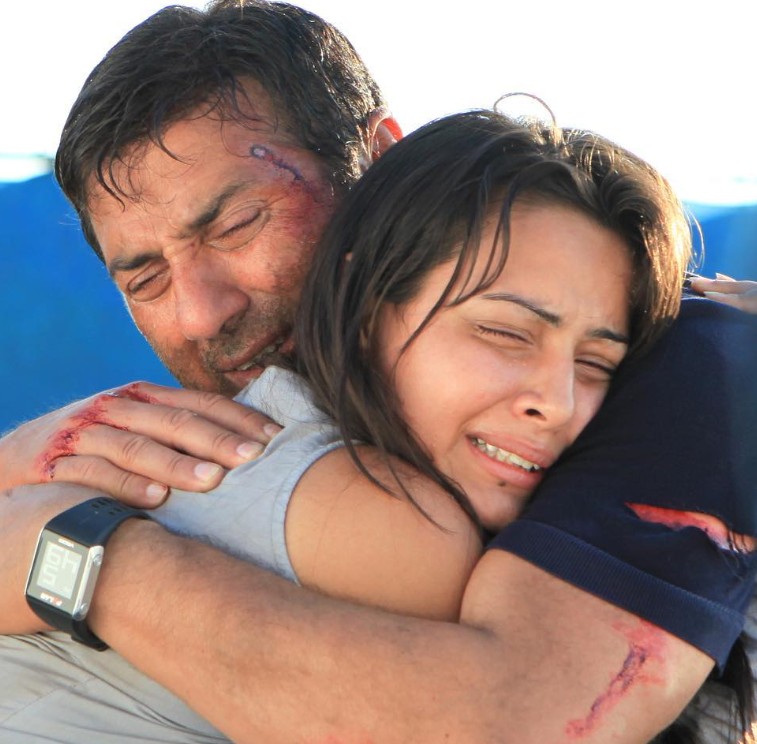 Aanchal Munjal with Sunny deol in a scene of the film Ghayal: Once Again