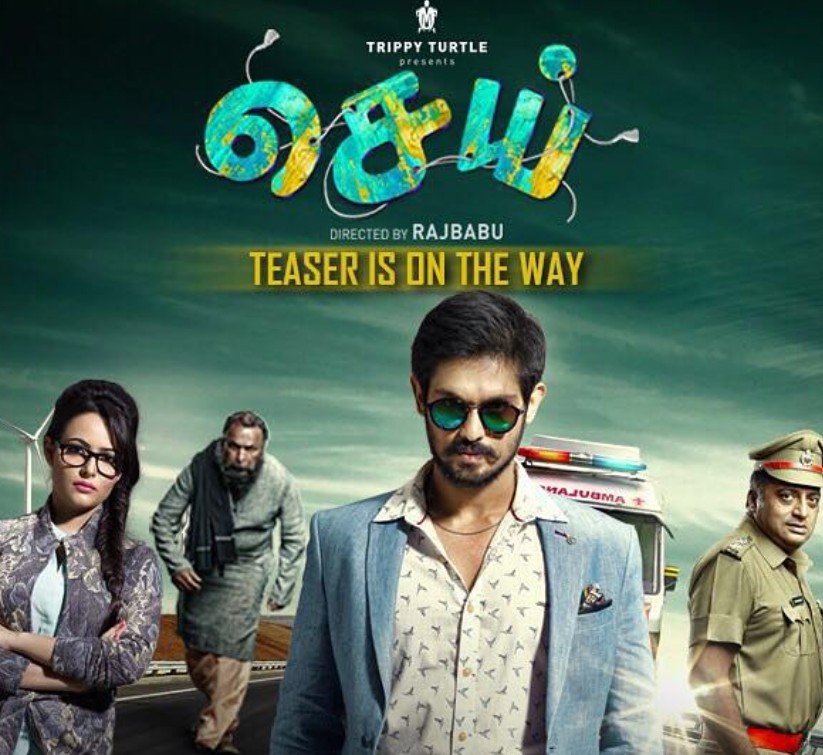 Aanchal Munjal on the Poster of the Telugu film 'Sei'