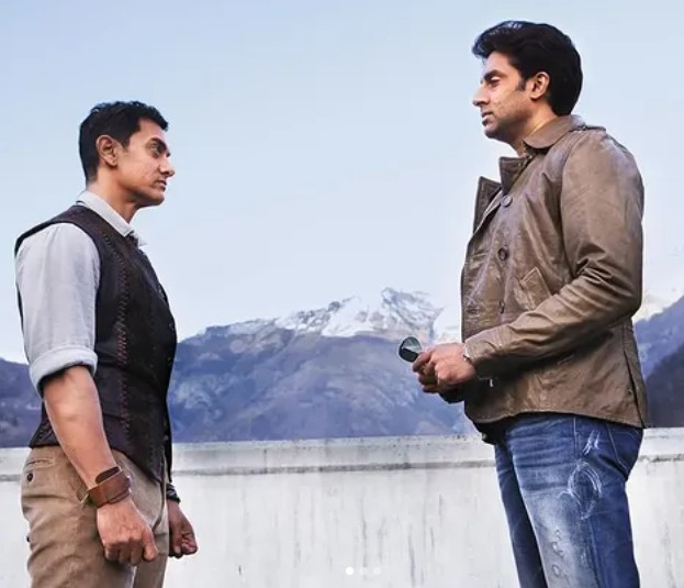 Abhishek Bachchan and Aamir Khan in Dhoom 3