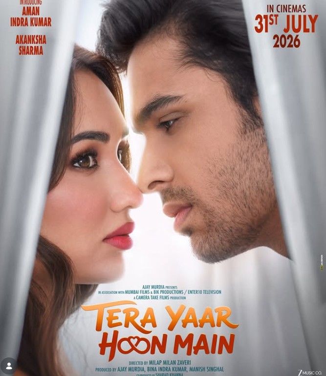 Akanksha Sharma on the poster of the film 'Tera Yaar Hoon Main'