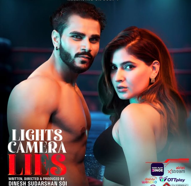 Karishma Sharma in the poster of the film 'Lights, Camera, Lies'