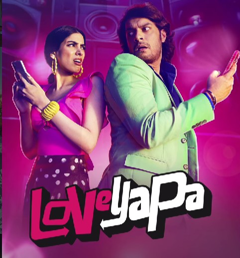 Khushi Kapoor and Junaid Khan on the poster of the film 'Loveyapa'