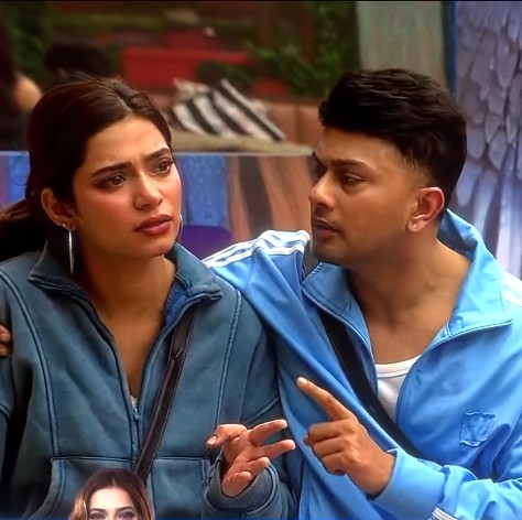 Nagma Mirajkar with Awez Dardar in the reality show 'Bigg boss 19'