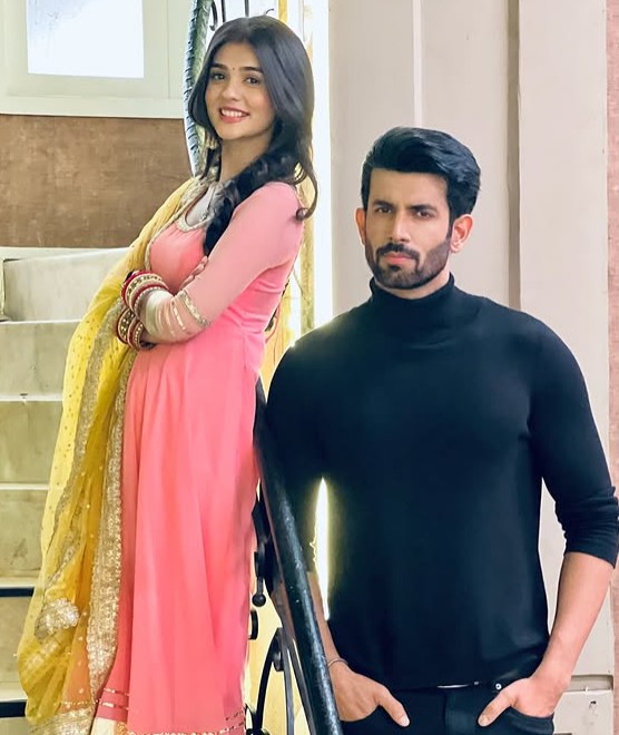 Namik Paul and Pranali Rathod in a scene of the tv show 'Kumkum Bhagya'