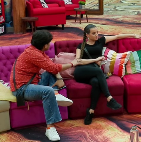 Natalia Janoszek with Mridul Tiwari in Bigg Boss 19 House