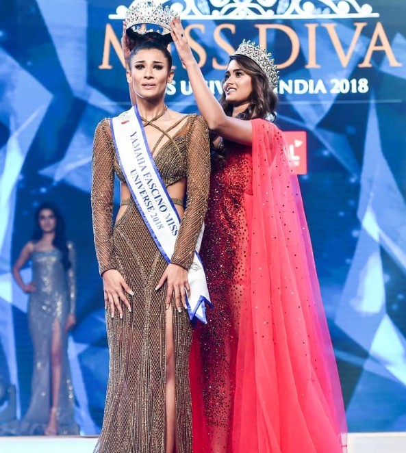 Nehal Chudasama with Miss Diva Universe 2017, Shraddha Shashidhar